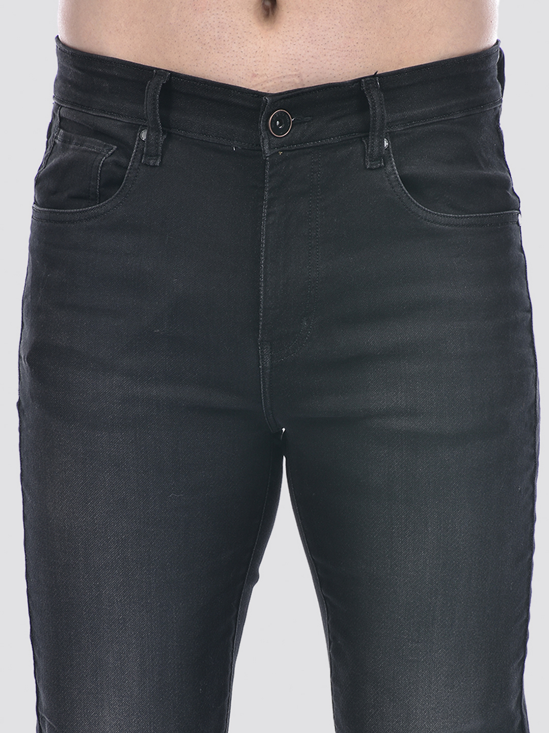 Numero Uno Men Washed Black Slim Fit Sustainable Jeans